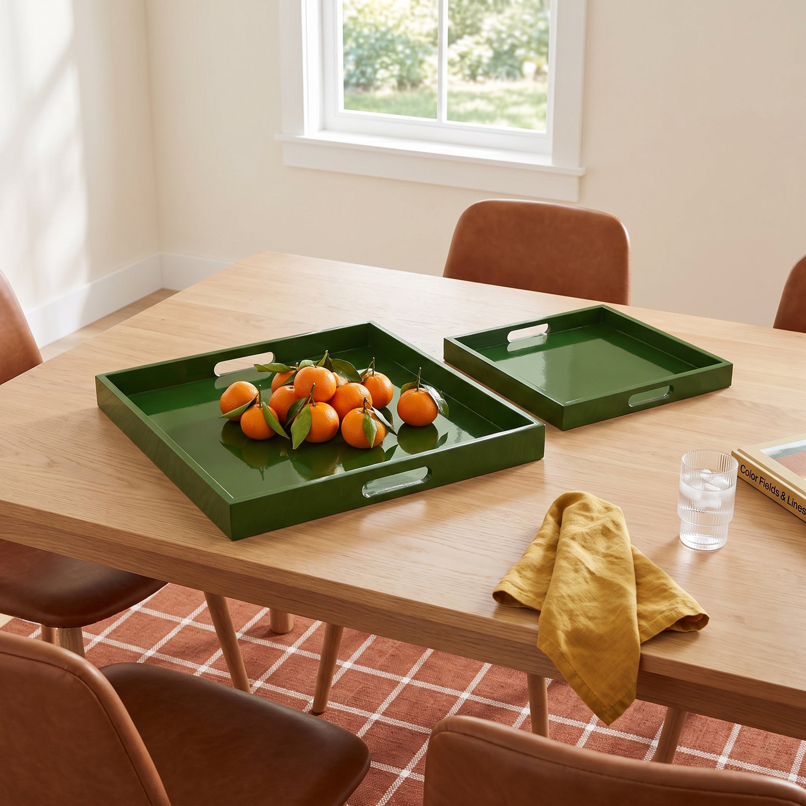 Lavande Decorative Tray, Dark Green