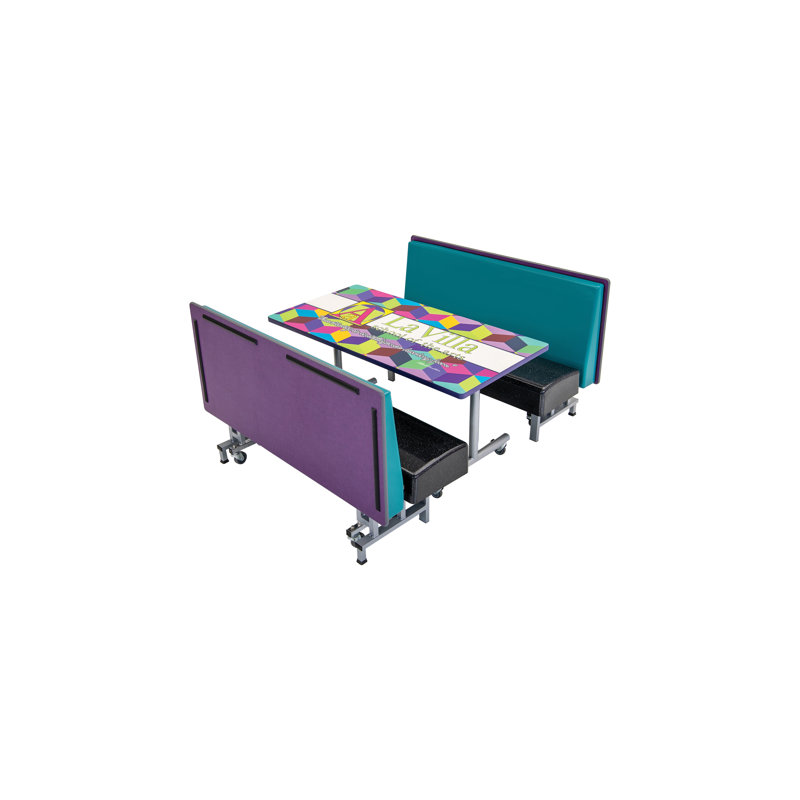 Banquette pliante mobile avec table - ensemble, H 40 po x L 48 po x l 80 po