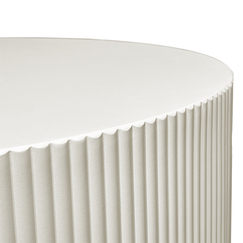 Table basse 35,83 "à rayures élégantes et minimalistes, Beige