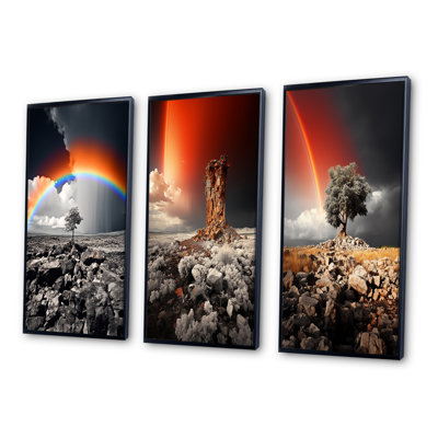 " Rainbow Shades Of Colorlessness Landscape " 3 - Pieces