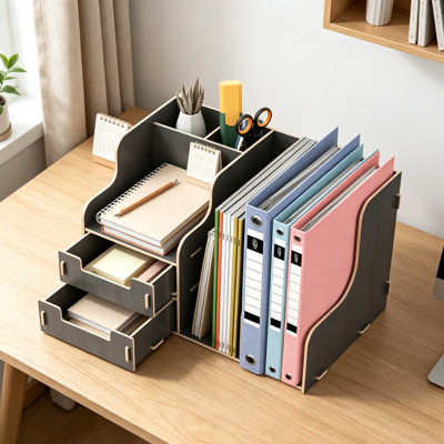 Premium Wooden Desk Organizer for Office & Home Essentials