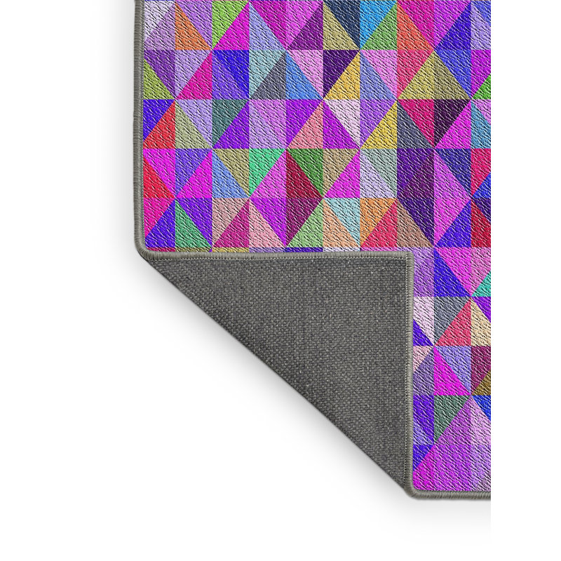 Tapis rose à motif géométrique Kimzey, Rectangle 4 pi x 6 pi