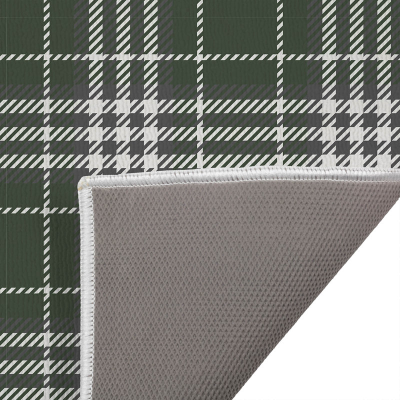 Christopher's Plaid Outdoor Doormat, 17" W x 24" L, Chimichurri/Green