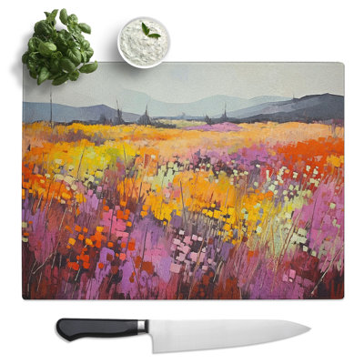 Colour Field  Glass Chopping Board