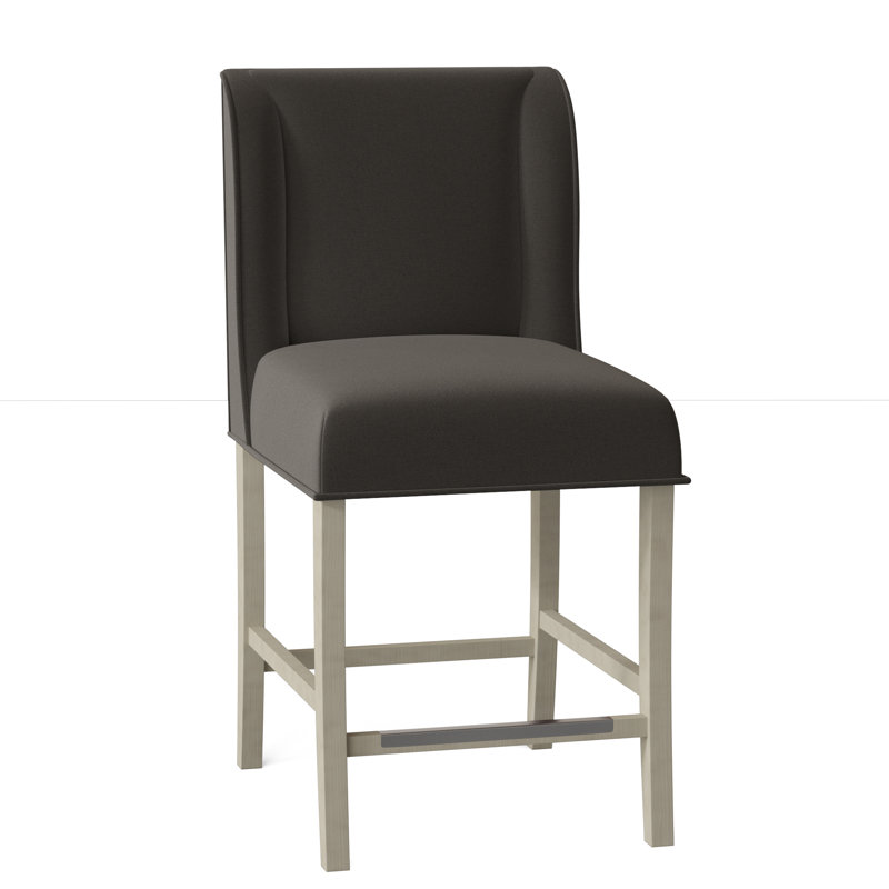 Dora Upholstered Stool with Solid Wood Frame, Almond Buff, 9953 Willow 100% Polyester, Bar Stool (30.5" Seat Height)