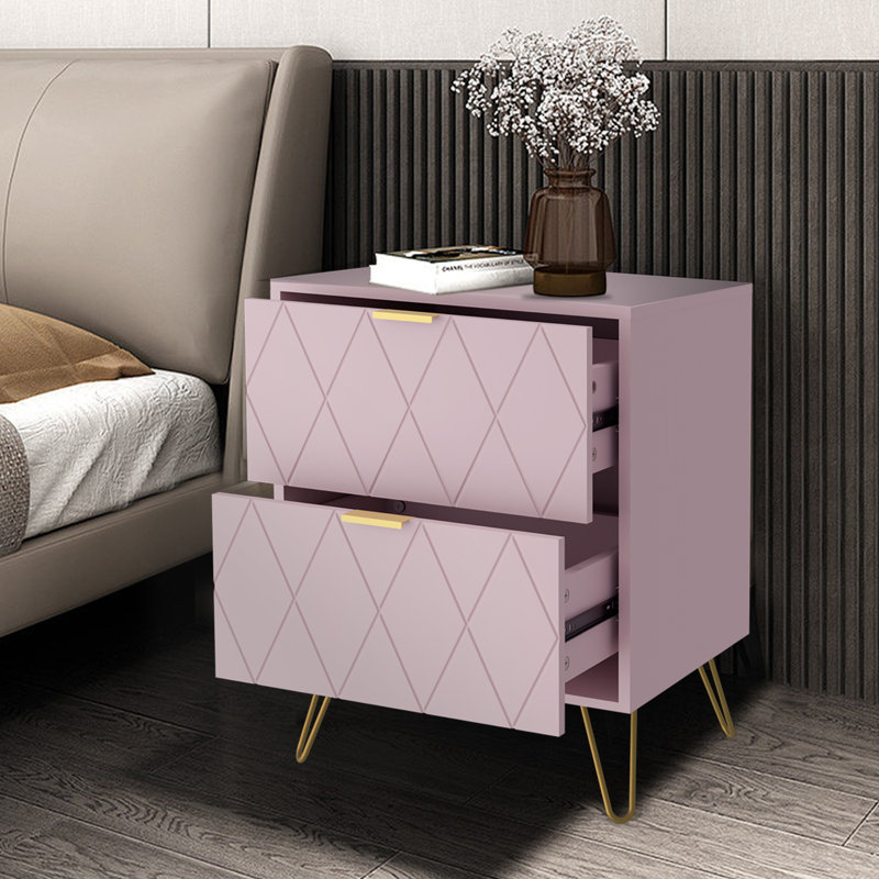 Marable 15.7'' W Nightstand, Pink