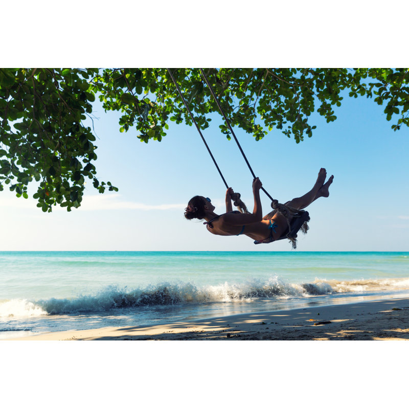 Women On Swings - Wrapped Canvas Print, 30cm H x 46cm W