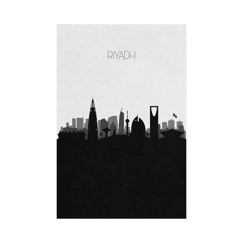 Riyadh, Saudi Arabia City Skyline by Ayse Deniz Akerman - Wrapped Canvas Print