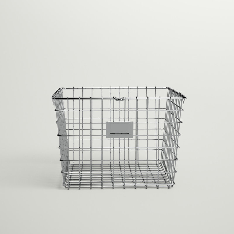 Panier en métal / métal Albie, Chrome, H 8 po x l 12 po x P 11 po, 1