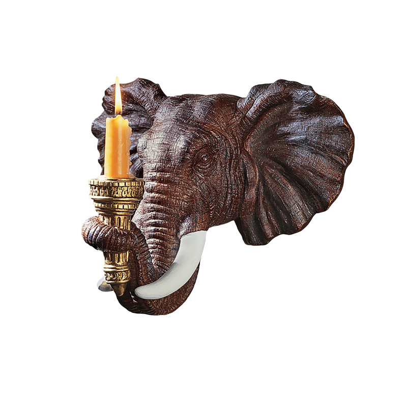 Elephant Sculptural Wall Candle Sconces