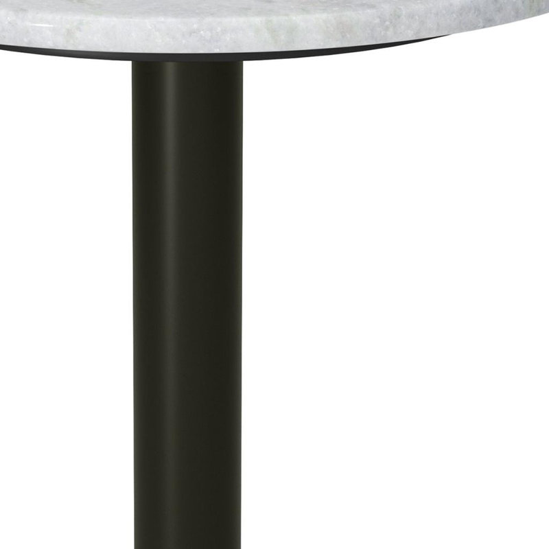 21" White Iron Round End Table