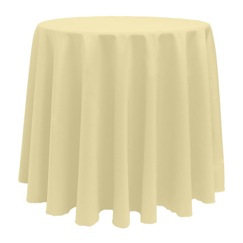 Solid Color Round Tablecloth, 102" x 102", Honey