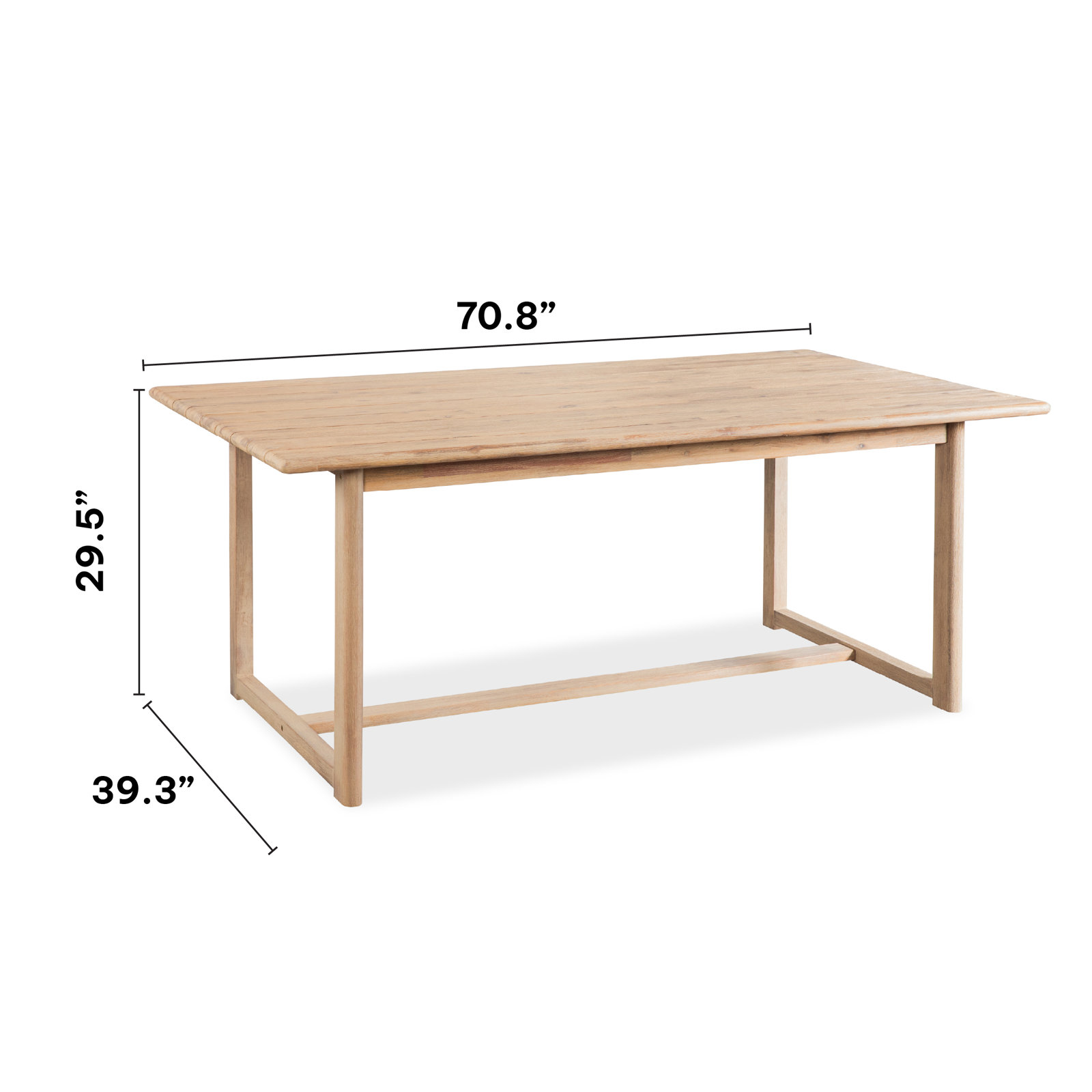 Nantucket 71" Acacia Patio Dining Table