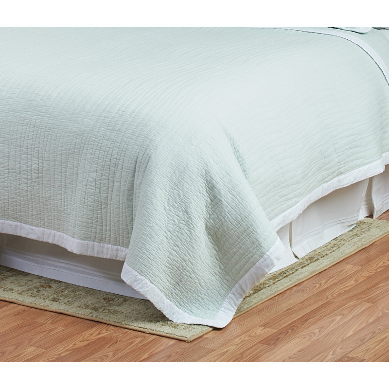 Kinsley Sea Glass Cotton Reversible Quilt Set, Queen Quilt + 2 Standard Pillow Shams
