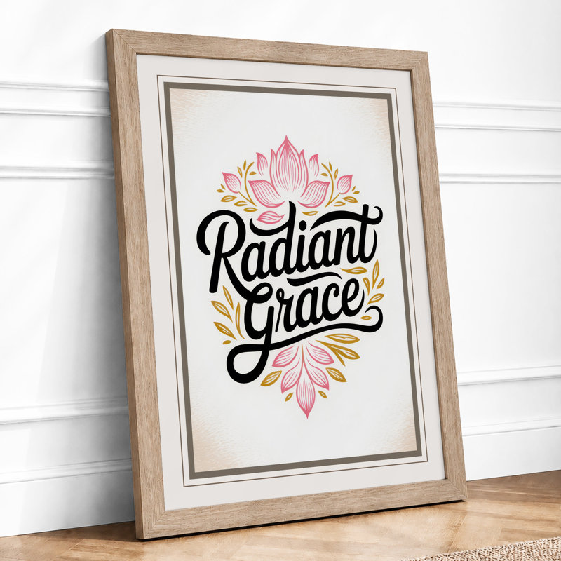 Radiant Grace Typography - Framed Print, A1 - 84.1 x 59.4 cm, Oak