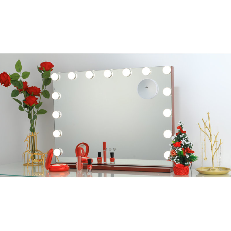 Metal Rectangle Mirror, Red, 23.62'' H x 19.69'' W