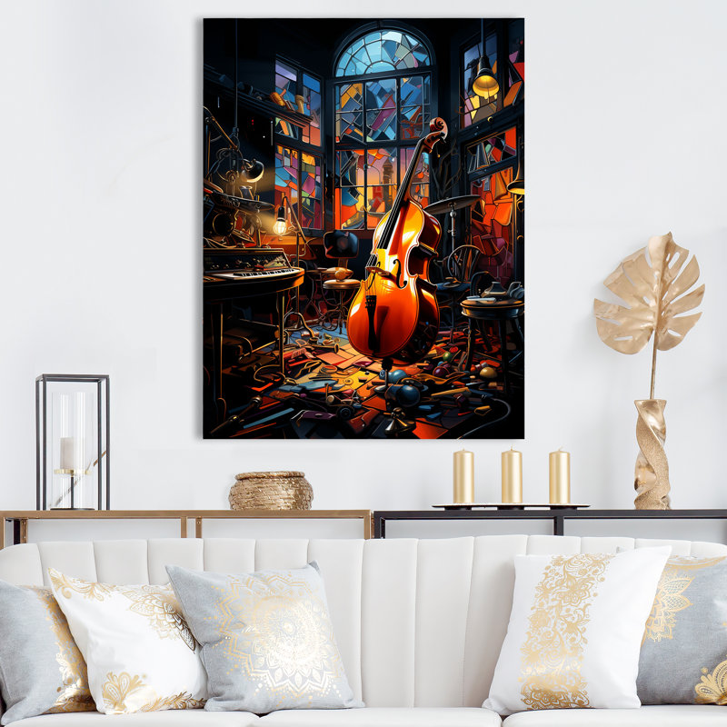 Music Jazz Fusion Vibrant - Entertainment Wall Art Prints, H 32 po x l 16 po x P 1 po, Toile tendue