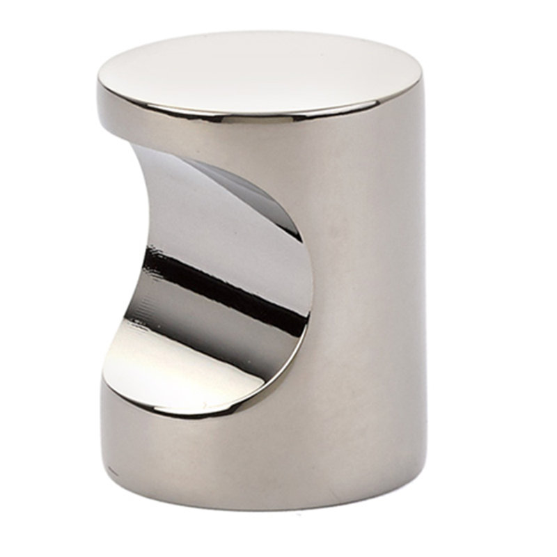 Cylindrical Cabinet Knob, Polished Nickel, 1"
