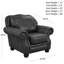 Fauteuil club à accoudoirs roulés en cuir véritable 50 po Somto-20120161