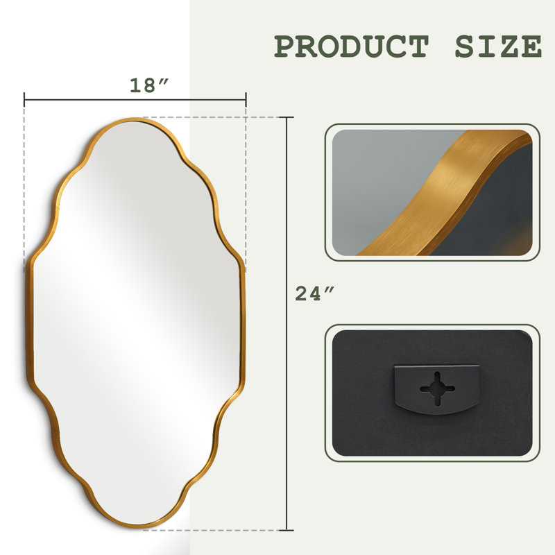 Set of 2 Shaped Wall Mirrors – Unique Lines to Enhance Space Beauty, Ideal for Living Room, Bedroom, Hallway & Dressing Room