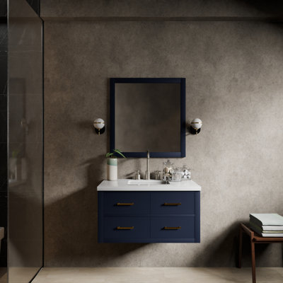 Castor 36 in W x 22 in D Single Bath Vanity and Chrome Faucet Set