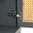 Accent Sideboard, Retro 4-Door Sideboard With Artificial Rattan Doors And Transparent Glass, Accent Cabinet-216997914