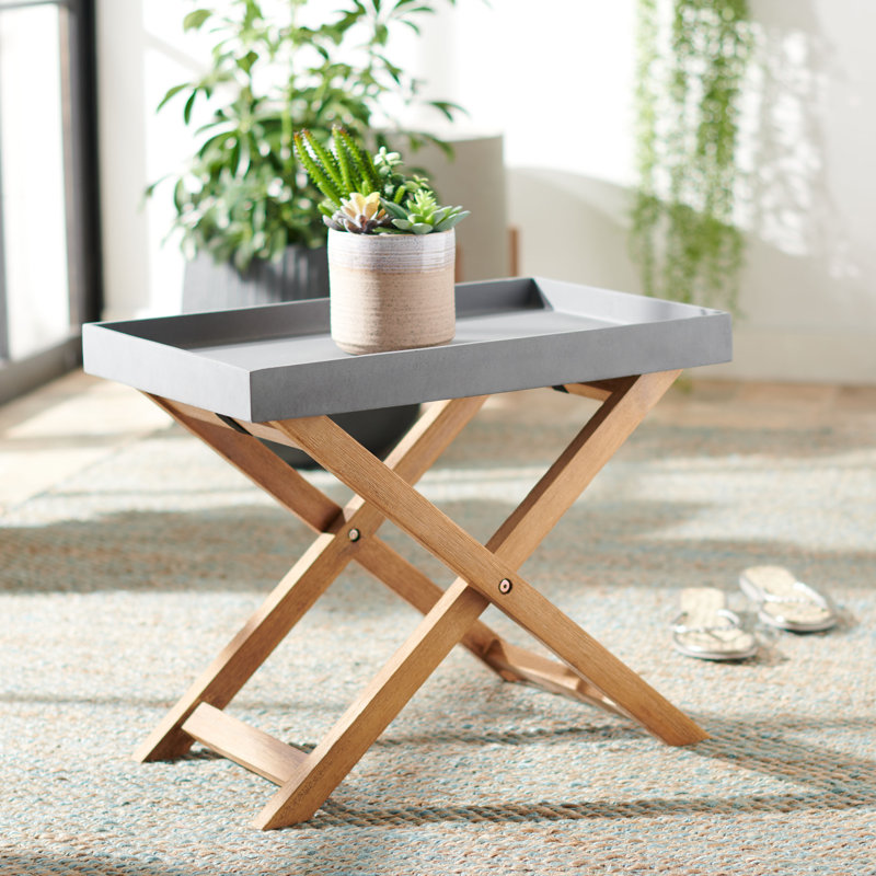 Table d'appoint Paolo, gris, L 21,6 po x l 13,7 po x H 17,7 po