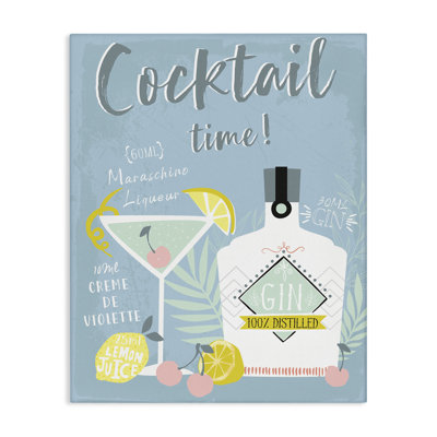  «Cocktail Time Gin Recipe», art mural sur toile par Angela Nickeas