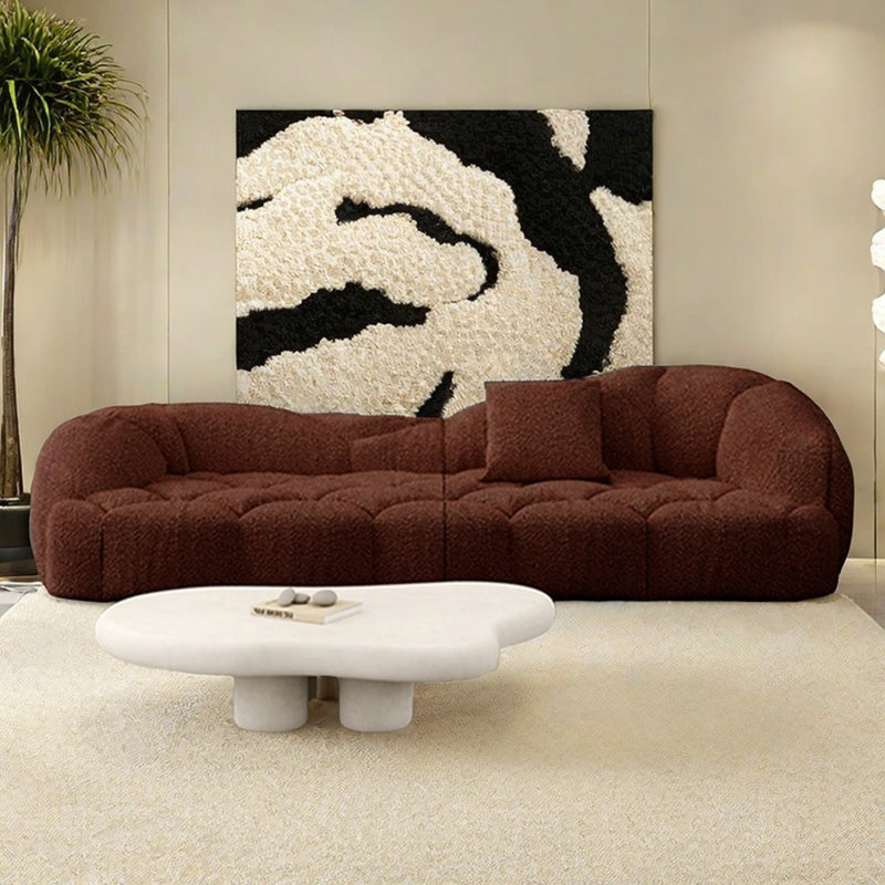 Canapé Marshmallow, Caramel, H 27,55 po x l 74,8 po x P 45,27 po