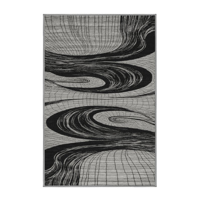 Machine Washable Space Gray Area Rug