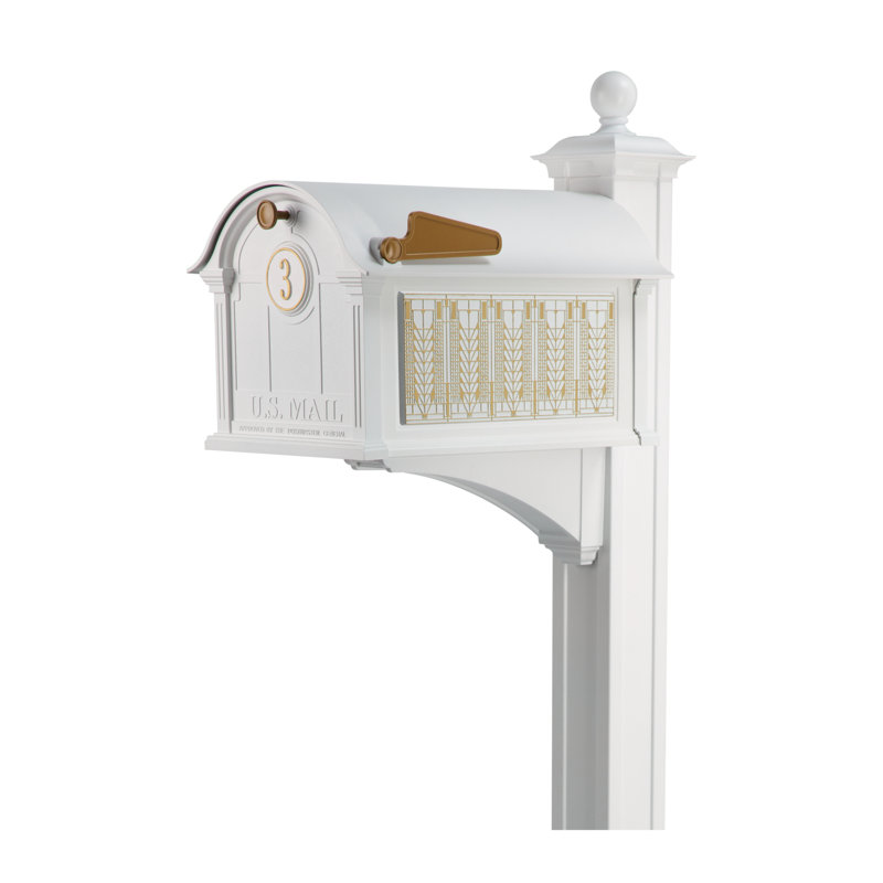 Package: Balmoral Mailbox Frank Lloyd Wright Tree Of Life Package #2 (Balmoral Mailbox, Post, Personalized Door Medallion, Non-Personalized Tree Of Life Sides)