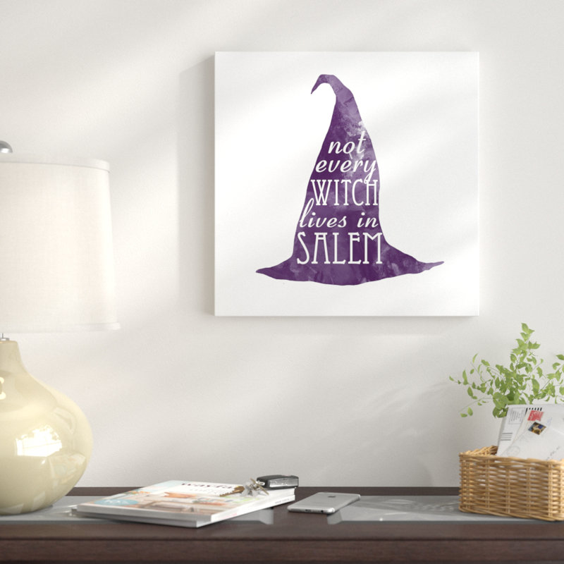 «Not Every Witch Lives in Salem», reproduction d'art textuel sur toile, H 16 po x l 16 po, Toile