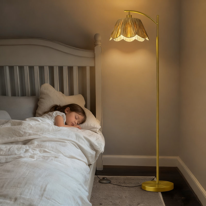 Lampe sur pied avec abat-jour en rotin Boho