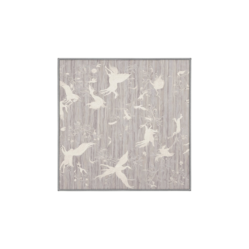 Tapis gris lavable à la machine, Carré 5 pi