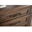 Mobilier de chambre à coucher à panneau à 5 tiroirs de style transitionnel avec finition brune et commode à 1 tiroir