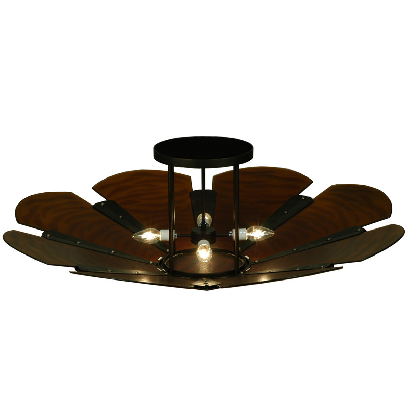 Metro Fusion Glass Semi Flush Mount