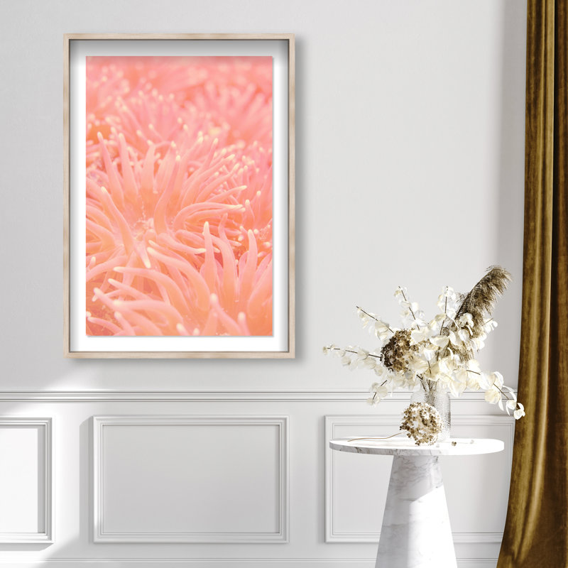 Deep Sea Flowers Shadowbox Nautical & Beach Print by Oliver Gal, Black Frame, 10 x 15, 16.5"H x 11.5"W, Natural Oak Shadowbox