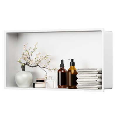 Eclat White 24 In. W X 12 In. H X 4 In. D Shower Niche