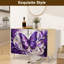 Buffet Buffet avec rangement Papillon ornemental mauve complexe à tourbillons floraux dégradés avec 2 portes pour le salon et la cuisine