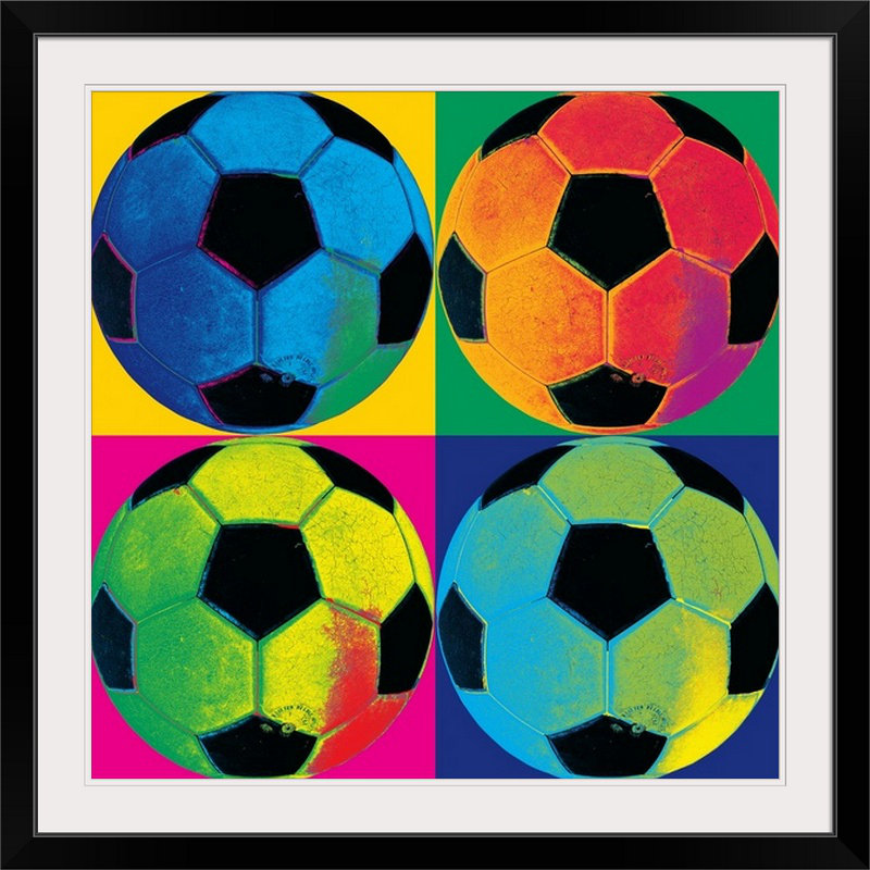 «Ball Four-Soccer», impression, Cadre noir, H 20" x l 20" x P 1"