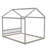 Queen Size Wooden House Bed With Headboard,Gray