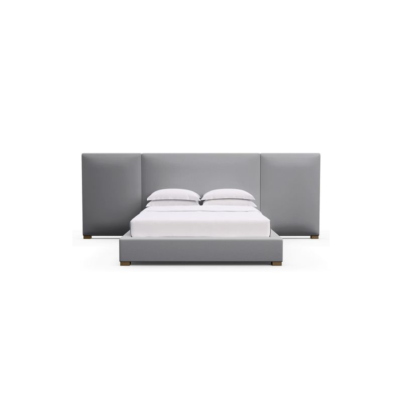 Prospect Upholstered Bed, Weathered, Box Weave Linen Pumice, Queen