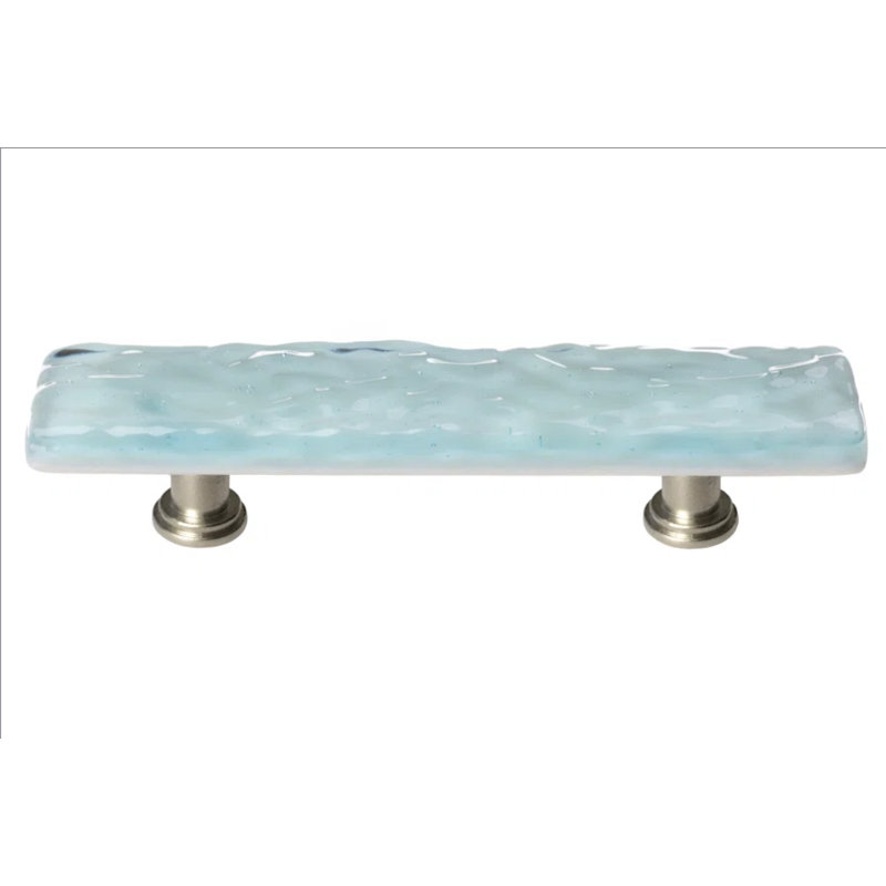 Glacier Bar / Handle Pull, Light Aqua, Satin Nickel