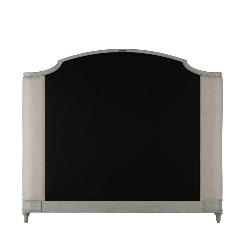 Beige and Brown Upholstered California King Bed with Wood Frame