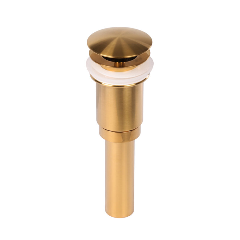 Pop-Up Bathroom Sink Drain, No, Brushed Gold