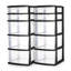 Ensemble de 2 tours de rangement HOMZ, rangement en plastique transparent avec tiroirs, contenants de rangement moyens pour dortoir, maison et bureau-126248687-126248688