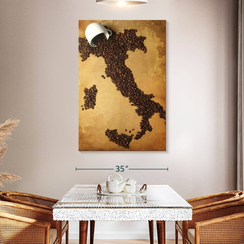Yarlin Italian Coffee Map, 51" H x 34" W