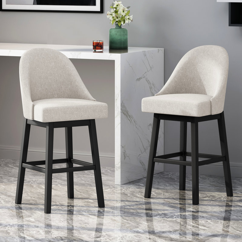 2 tabourets de bar rotatifs modernes - revêtus de tissu blé, d'une hauteur de siège de 31 po et d'une hauteur totale de 41,32 po, pour un îlot de cuisine / maison (2 pièces), hauteur totale