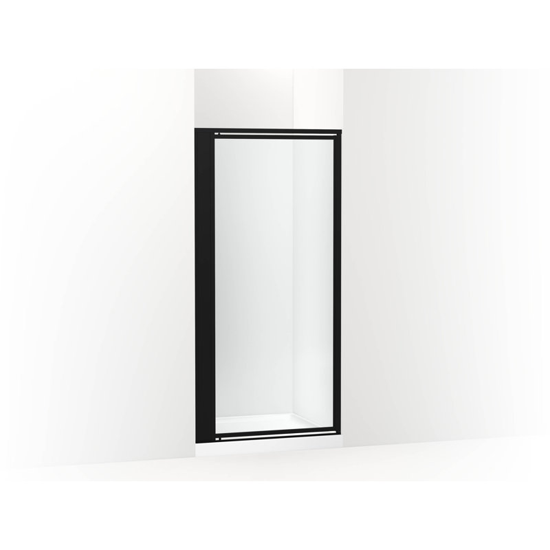 Porte de douche pivotante H 72 po avec verre épais 1/8 po Attend, Noir