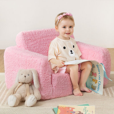 Kids Chairs For Toddler, 2-In-1 Child Soft Couch Fold Out, Convertible Sofa To Lounger For Girls & Boys